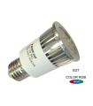 LAMPARA DICROICA LED RGB CON CONTROLADOR E27 3W 70º 230V