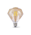 LAMPARA DECORATIVA FILAMENTO LED PRISMA AMBAR E27 4W 2200K 360º 230V