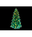 ARBOL DE NAVIDAD DECORACION PIÑAS Y BOLITAS ROJAS 250 LEDS 6W 2700K 230V IP44 alto 180cm ancho 116cm