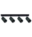 APLIQUE LED TUBULAR DIRECCIONABLE NEGRO  4XGU10 AROS DORADOS INTERCAMBIABLES