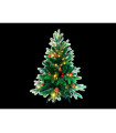 ARBOL DE NAVIDAD DECORACION PIÑAS Y BOLITAS ROJAS 45 LEDS 1,02W 2700K 3x1,5V IP20 alto 90cm ancho 64cm baterias 3xAAA incluidas