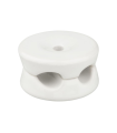 SUJETACABLES DOBLE DE PORCELANA BLANCO (5PCS)