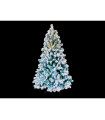 ARBOL DE NAVIDAD DECORACION PIÑAS BOLITAS ROJAS Y NIEVE 160 LEDS 3,6W 2700K 230V IP44 alto 180cm ancho 110cm