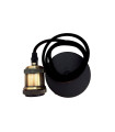 CONJUNTO PORTALAMPARAS CABLE FLORON NEGRO