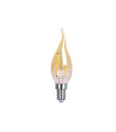 LAMPARA VELA PUNTA TORCIDA CRISTAL GOLD FILAMENTO LED REGULABLE E14 4W 2200K 360º 230V