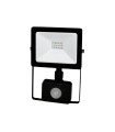 PROYECTOR LED EXTRAPLANO IP65 CON SENSOR DE PRESENCIA Y CREPUSCULAR 50W 3000K 120º 230V NEGRO