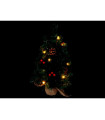 ARBOL DE NAVIDAD DECORACION PIÑAS Y BOLITAS ROJAS 15 LEDS 0,23W 2700K 2x1,5V IP20 alto 45cm ancho 27cm baterias 2xAA incluidas