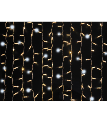 CORTINA LED BLANCO CALIDO CON EFECTO FLASH PARA EXTERIOR IP65 45W 400leds   2x2METROS  conectables hasta 10 uds posición fija: s