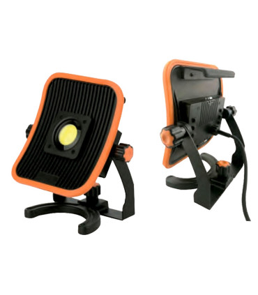 PROYECTOR TRABAJO LED RECARGABLE PROFESIONAL CON USB IP54 30W 6500K 120º 230V incluye 5 mts de manguera 3 X 1,5 mm y cargador 12