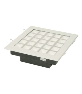 DOWNLIGHT LED EMPOTRABLE PROFESIONAL CUADRADO PF mayor que 0,9 CORTE 190x190MM 25W 5000K 60º 230V