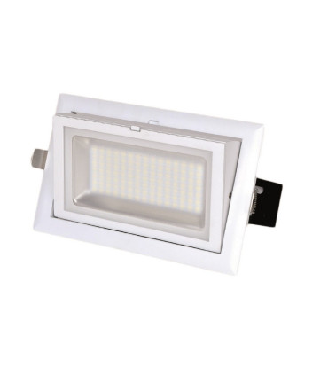 DOWNLIGHT LED EMPOTRABLE PROFESIONAL RECTANGULAR PF mayor que 0,9 CORTE 227x130MM 28W 3000K 60º 230V