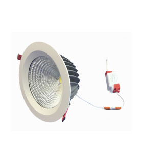 DOWNLIGHT LED ANTIDESLUMBRAMIENTO PROFESIONAL UGR menor que 19 PF mayor que 0,9 CORTE 205MM 30W 4000K 38º 230V