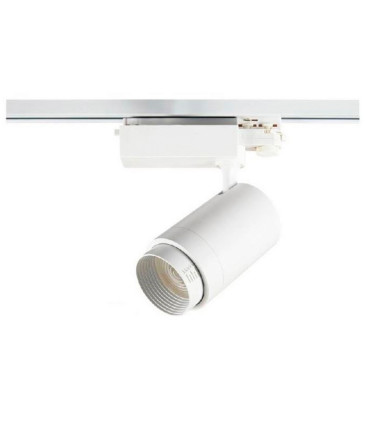 FOCO CARRIL LED 4 VIAS ANGULO AJUSTABLE PF mayor que 0,9 30W 4000K 15º A 60º 230V BLANCO