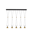 LAMPARA DE TECHO 1200*90*1500 NEGRO+DORADO 15W 3000K