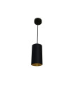 LAMPARA LED COLGANTE TUBULAR 15W 3000K 45º 230V NEGRO interior dorado