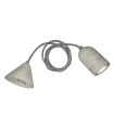 CONJUNTO PORTALÁMPARAS+FLORÓN DE HORMIGON CON 1.5M DE CABLE  DE TELA E27