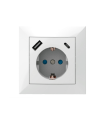 BASE CON TOMA TIERRA DE EMPOTRAR 16A 250V  + USB TIPO A + USB TIPO C