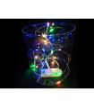 HILO LUMINOSO 2 METROS 20LEDS MULTICOLOR CON BATERIAS 2XCR2032  FUNCION FLASH CON MANDO CABLE PLATA 1,2W 6V IP20