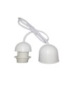 CONJUNTO PORTALÁMPARAS CABLE FLORÓN CON ROSCA  E27 1M BLANCO