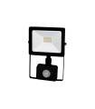 PROYECTOR LED EXTRAPLANO IP65 CON SENSOR DE PRESENCIA Y CREPUSCULAR 20W 3000K 120º 230V NEGRO