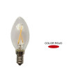 LAMPARA VELA FILAMENTO LED ROJA E14 1,5W 360º 230V