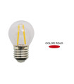 LAMPARA ESFERICA FILAMENTO LED ROJA E27 1,5W 360º 230V