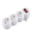 CLAVIJA MULTIPLE TRIPLE SALIDA CON T/T+INTERRUPTOR EN BLISTER