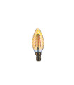 LAMPARA VELA RIZADA CRISTAL GOLD FILAMENTO LED E14 4W 2200K 360º 230V