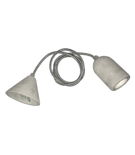 CONJUNTO PORTALÁMPARAS+FLORÓN DE HORMIGON CON 1.5M DE CABLE  DE TELA E27