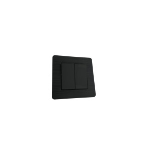 DOBLE CONMUTADOR NEGRO EMPOTRAR SERIE SELENE