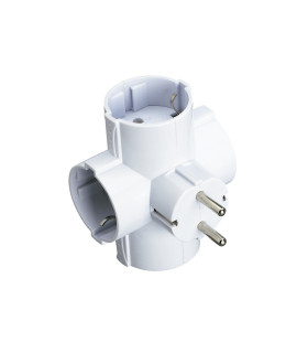 CLAVIJA CUATRO TOMAS CON TT 16A 250V EN BLISTER