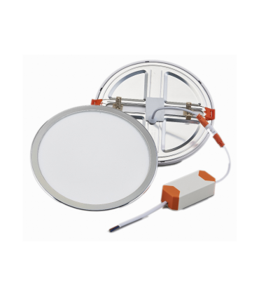 DOWNLIGHT REGULABLE  EMPOTRABLE ø175MM 15W 3000K PLATA CORTE AJUSTABLE