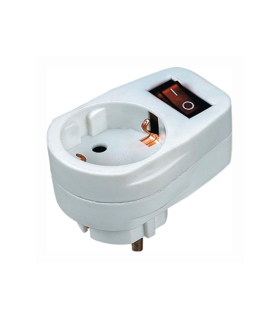 CLAVIJA CON BASE TOMA TIERRA + INTERRUPTOR 16A EN BLISTER