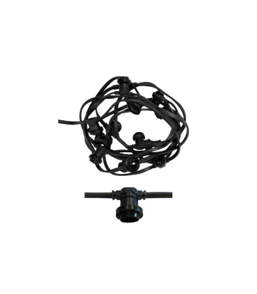 GUIRNALDA EXTERIOR CABLE GOMA 50 PORTALAMPARAS E27 230V MAX.750W 25 METROS IP44 BOMBILLAS NO INCLUIDAS (conectables entre sí, ha
