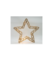 ESTRELLA LUMINOSA DORADA 3D CON RATAN  150 LEDS CON FLASH IP44 230V