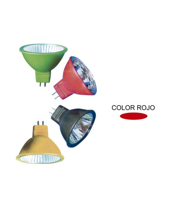 LAMPARA DICROICA CERRADA 60º50W.12V. AXIAL ROJA