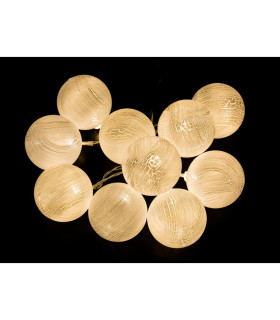GUIRNALDA 10 LEDS BOLAS BLANCAS CON BATERIA 3xAA (no incluidas) 0,6W 4,5V 1,25METROS