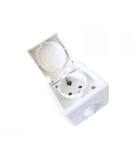 BASE DE SUPERFICIE  EXTERIOR IP54  10A 250V BLANCA
