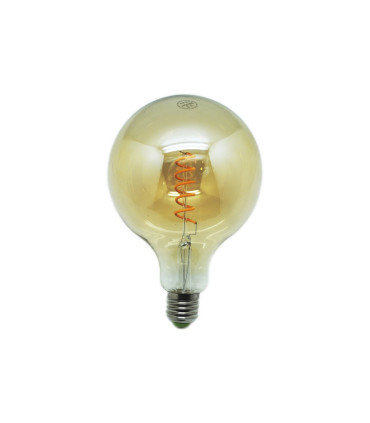 LAMPARA GLOBO CRISTAL GOLD FILAMENTO ESPIRAL LED G125 E27 4W 2000K 360º 230V