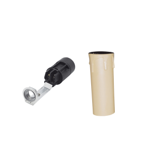 PORT.VELA COMPLETO LAGRIMA DE 8cm.CREMA