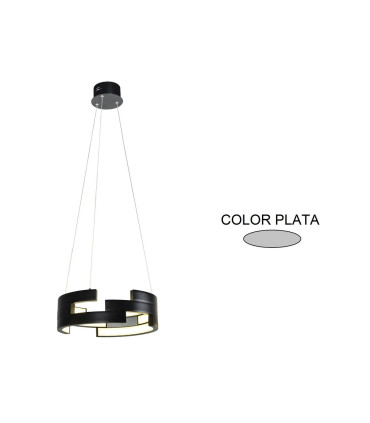 LAMPARA LED COLGANTE ALUMINIO INTERIOR ACRILICO 78W 3000K 180º 230V PLATA
