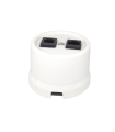 BASE SUPERFICIE PORCELANA BLANCO RJ45+RJ11 SIN MARCO