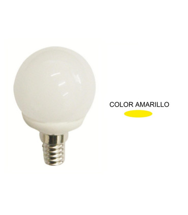 LAMPARA ESFERICA LED AMARILLA E14 5.5W 270º 230V