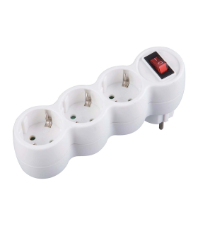 CLAVIJA MULTIPLE TRIPLE SALIDA CON T/T+INTERRUPTOR EN BLISTER