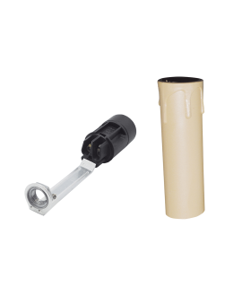 PORT.VELA COMPLETO LAGRIMA DE 10cm CREMA