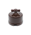 INTERRUPTOR- CONMUTADOR SUPERFICIE PORCELANA MARRON 10A 250V