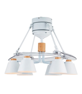VENTILADOR DE TECHO ASPAS PLEGLABLES 65W AC 6XE27 BLANCO