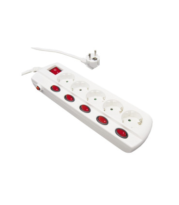 BASE 5 TOMAS CON INTERRUPTOR INDIVIDUAL