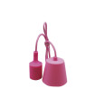 PORTALAMPARAS+CABLE FLORON 1M E27 SILICONA ROSA