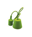 PORTALAMPARAS+CABLE FLORON 1M E27 SILICONA VERDE